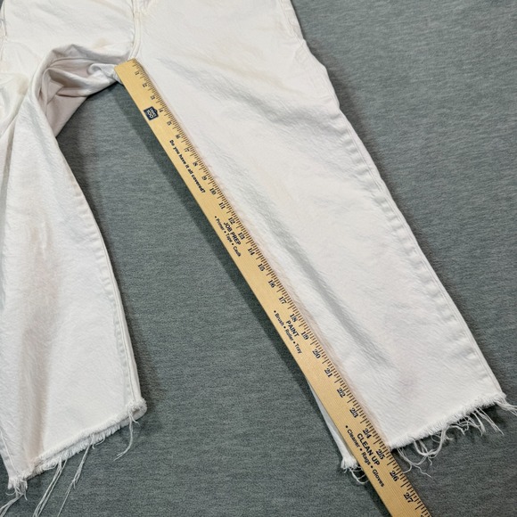 Lucky Brand Jeans Women 8/29 White 90s Loose High Rise Crop Frayed Hem Casual - Picture 7 of 10